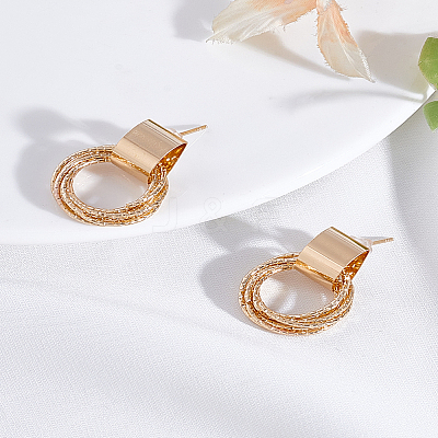1 Pair Brass Dangle Stud Earrings for Women EJEW-LP0004-91-1
