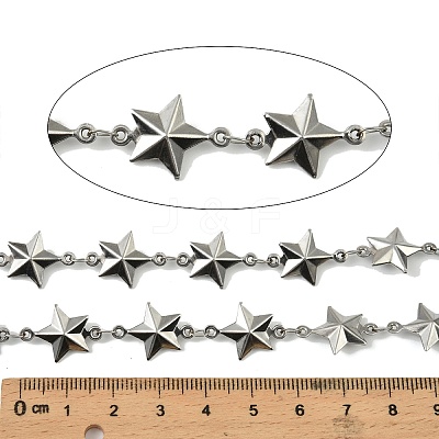 304 Stainless Steel Star Link Chains CHS-A017-01P-1