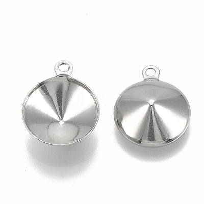 Tarnish Resistant 201 Stainless Steel Pendant Rhinestone Settings STAS-S057-41C-1