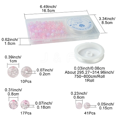 DIY Round Acrylic Beads Bracelets Making Kits DIY-FS0007-02B-1