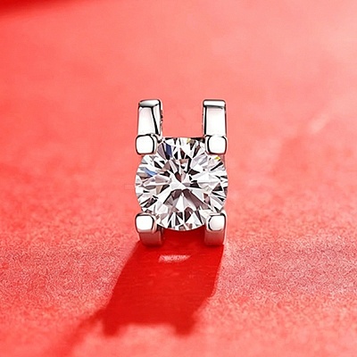 Anti-Tarnish Rhodium Plated 925 Sterling Silver Pave Crystal Moissanite Rhinestone Oval Pendant STER-U003-07P-1