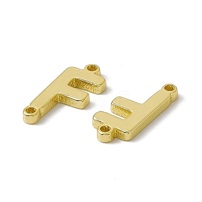 Rack Plating Brass Letter Connector Charms KK-C007-38G-F-1