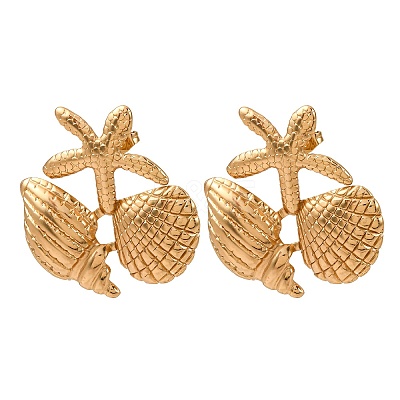 304 Stainless Steel Stud Earrings EJEW-L304-07G-1