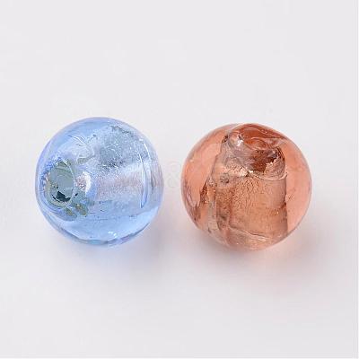 Handmade Silver Foil Glass Beads FOIL-R054-M-1