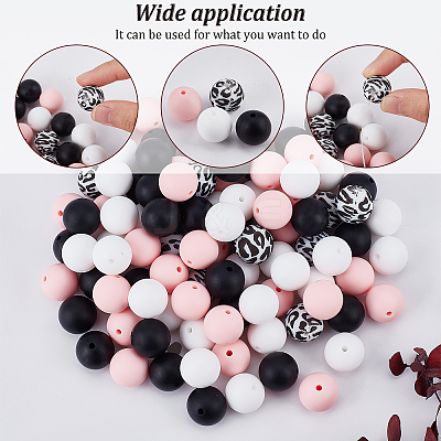 100Pcs Silicone Beads SIL-BC0001-01-1