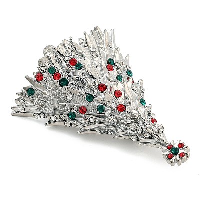 Christmas Theme Alloy Colorful Rhinestone Brooches JEWB-S022-02D-P-1