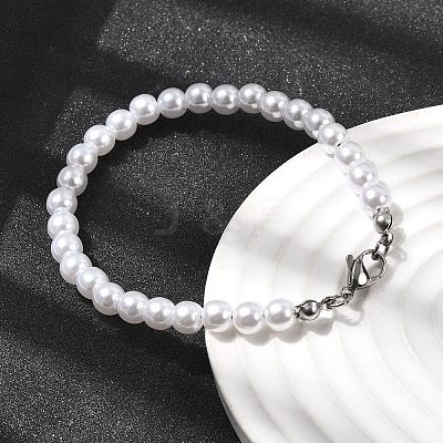 Plastic Pearl Beaded Bracelets for Women BJEW-L716-01P-1