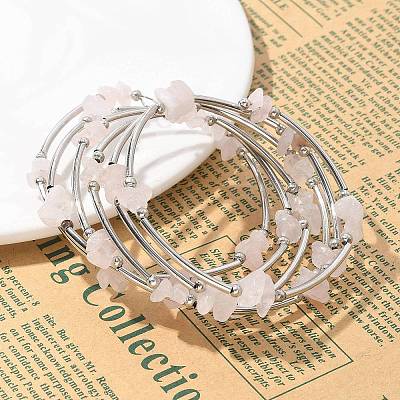 Gemstone Chip Warp Bracelets X-BJEW-JB01517-01-1