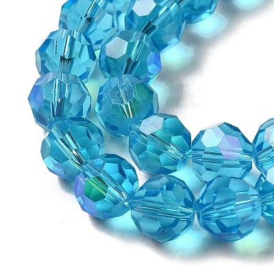 Electroplate Transparent Glass Beads Strands EGLA-A035-T10mm-L08-1