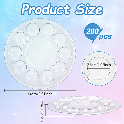 200Pcs Round PET Watercolor Oil Palette AJEW-WA0004-63-1