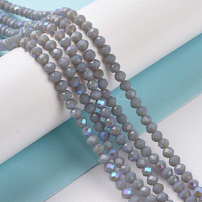 Electroplate Opaque Solid Color Glass Beads Strands X1-EGLA-A034-P4mm-L13-1