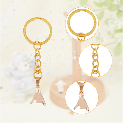 Pull Hook Gesture Alloy Pendant Keychain KEYC-WH0036-36A-1