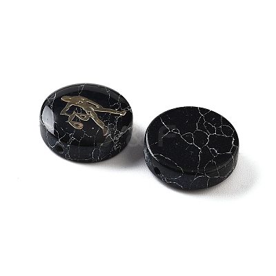 Dyed Black Synthetic Turquoise Beads G-F775-B04-1