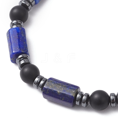 Natural & Synthetic Mixed Gemstone Beads Stretch Bracelets BJEW-JB12722-1