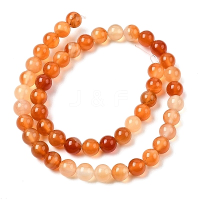 Natural Red Agate Beads Strands G-B167-A12-8mm-1