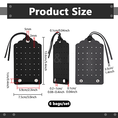 6 Bags PU Leather Earring Display Stands AJEW-PH0007-23-1