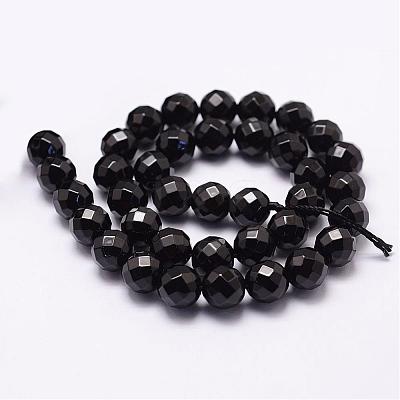 Natural Black Onyx Beads Strands G-N0171-12-8mm-1