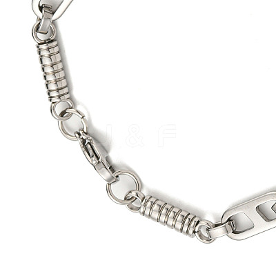 Non-Tarnish 201 Stainless Steel Column & Oval Link Chain Bracelet BJEW-B078-38P-1