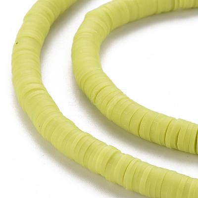 Flat Round Handmade Polymer Clay Beads CLAY-R067-6.0mm-10-1