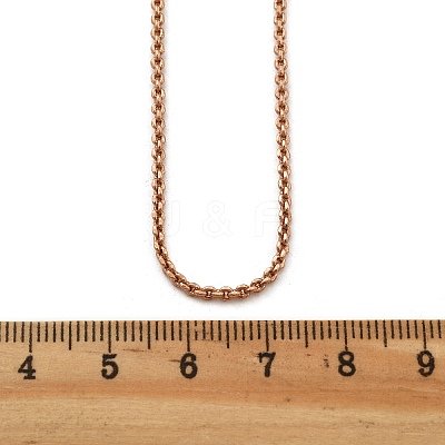 Brass Rolo Chains Necklaces for Women NJEW-D302-22RG-1