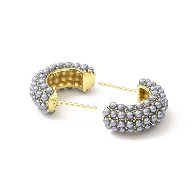 Gainsboro Plastic Pearl Beaded Stud Earrings EJEW-L270-012B-G-1-1