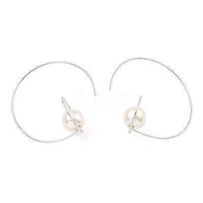 Rhodium Plated 925 Sterling Silver Dangle Earrings EJEW-Z024-01C-P-1