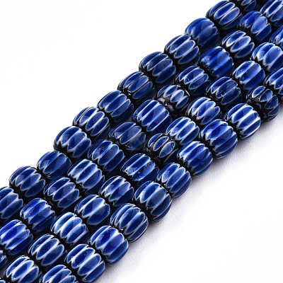 Handmade Lampwork Chevron Beads Strands LAMP-N023-003-1