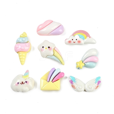 Summer Theme Resin Cabochons RESI-H166-18-1