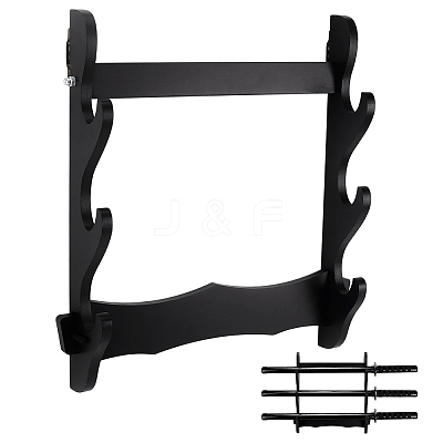 3-Tier MDF Board Wall Mounted Sword Display Rack ODIS-WH0043-256B-1