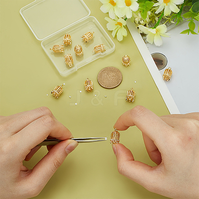 12Pcs Brass Connector Rhinestone Settings KK-PH0010-47-1