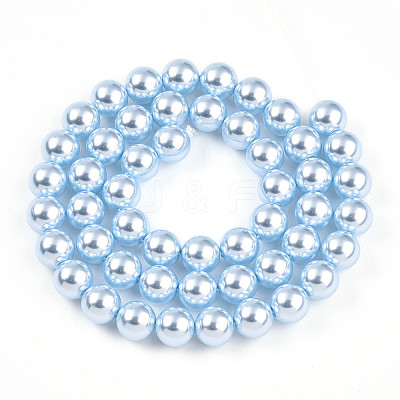 Baking Paint Pearlized Glass Pearl Bead Strands HY-N002-8mm-A05-1