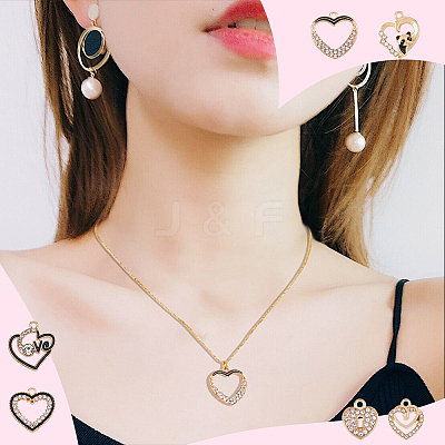 48Pcs 6 Styles Alloy Enamel Pendants FIND-FH0007-68-1