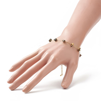 Natural Mixed Gemstone Chips Beaded Bracelet BJEW-JB09941-1