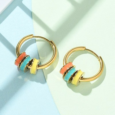 Ion Plating(IP) 304 Stainless Steel Hoop Earrings EJEW-A118-02G-1