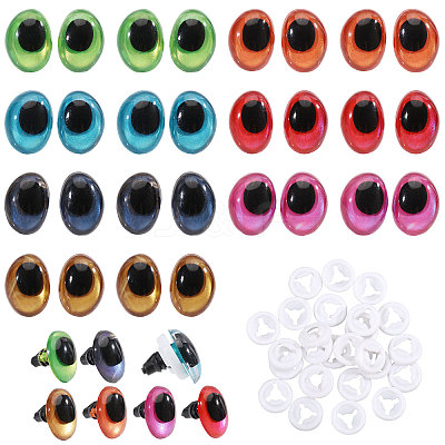 14Pairs 7 Colors Plastic Craft Eyes DIY-CA0007-86B-1