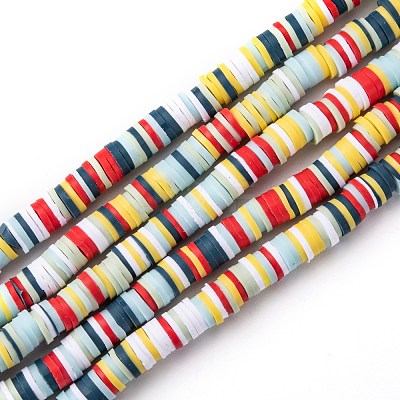 Handmade Polymer Clay Beads Strands CLAY-R089-6mm-T02B-07-1