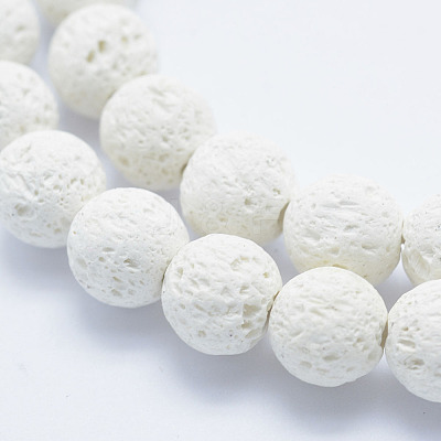 Synthetic Lava Rock Beads Strands G-F549-8mm-B14-1