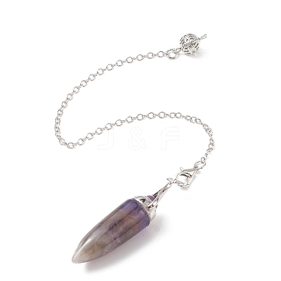 Mixed Gemstone Dowsing Pendulum Pendants G-C051-11P-1
