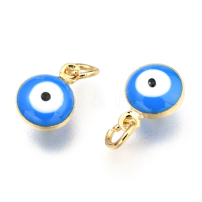 Brass Enamel Charms KK-B024-02G-1