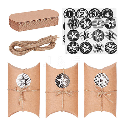24Pcs Foldable Cordboard Paper Pillow Boxes CON-WH0089-04-1