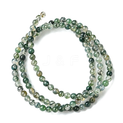 Natural Moss Agate Bead Strands G-K146-07-3mm-1