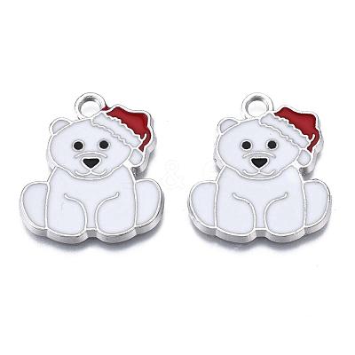 Bear Alloy Enamel Pendants ENAM-R041-33-1