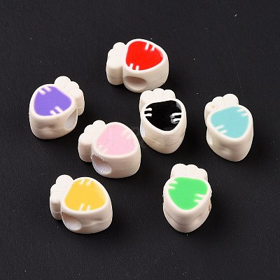 Rubberized Style Acrylic European Beads SACR-E009-02-1