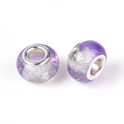 Transparent Resin Rondelle European Beads RESI-N044-02H-1