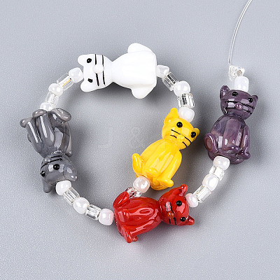 Handmade Lampwork Beads Strands LAMP-N028-16-1