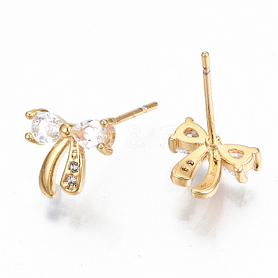 Brass Stud Earrings KK-T062-43G-NF-1