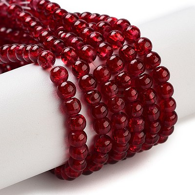 Crackle Glass Beads Strands CCG-Q001-4mm-18-1