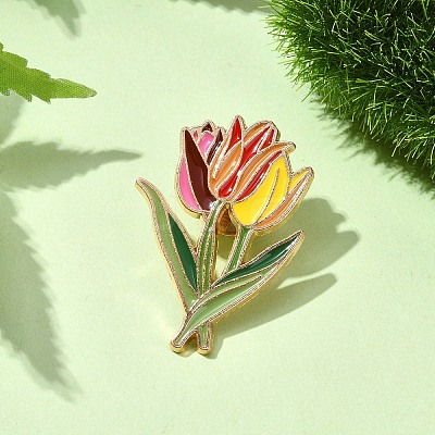 Tulip Enamel Pins JEWB-P045-02A-G-1