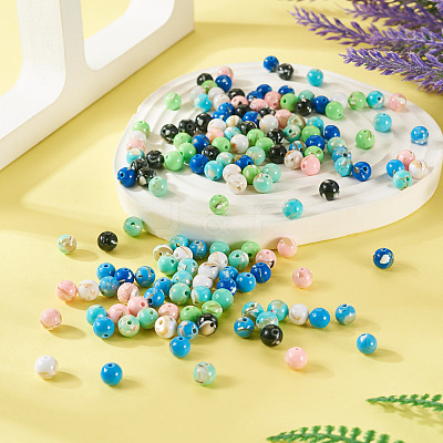 160Pcs 8 Colors Assembled Synthetic Stone and Trochus Shell Beads G-TA0002-31C-1