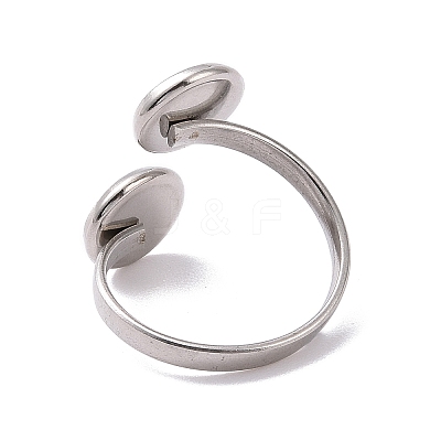 Non-Tarnish 201 Stainless Steel Open Cuff Ring Findings LS-X-STAS-E124-01P-1